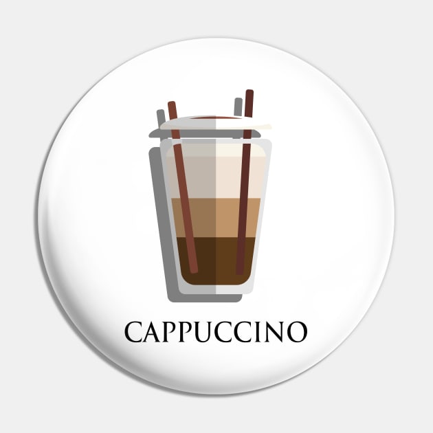 Iced Cold Cappuccino coffee front view flat design style Pin by FOGSJ