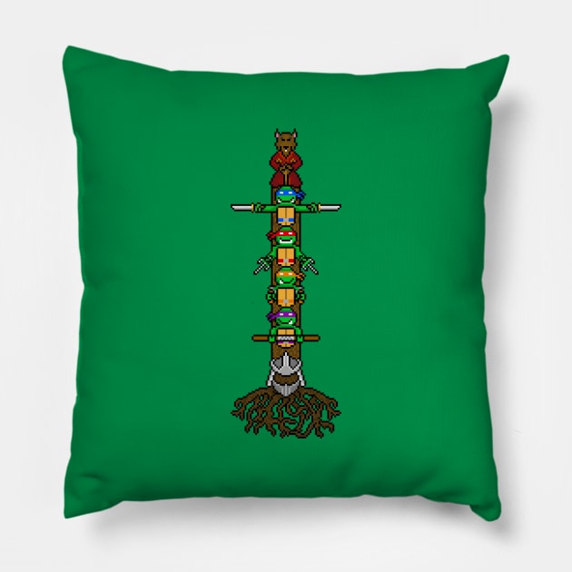 Turtle Pixel Totem Pillow by Javier Casillas