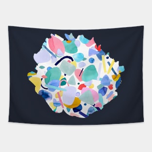 Abstract Organic Geometry Blue Tapestry