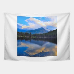 Rocky Mountain National Park Colorado Water, Clouds Reflection Tapestry