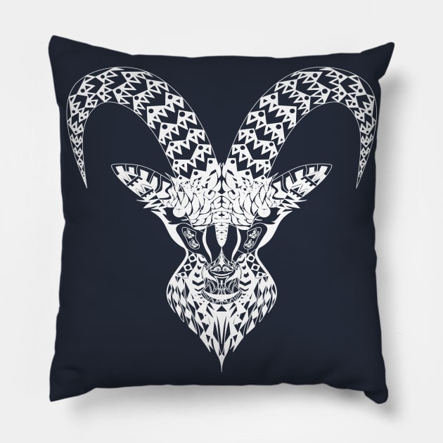 the goat in hell pattern ecopop Pillow by jorge_lebeau