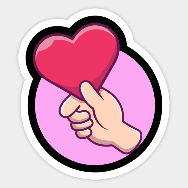 Hand and love cartoon - Share The Love - Sticker | TeePublic Hand and love cartoon - Share The Love - Sticker | TeePublic