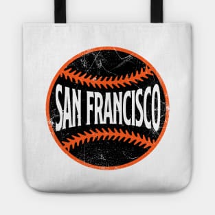 San Francisco Retro Baseball - White Tote