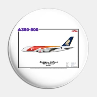 Airbus A380-800 - Singapore Airlines "SG50 Colours" (Art Print) Pin