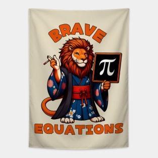 Pi day lion Tapestry