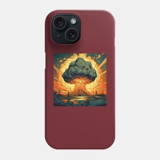 Colourful illustration of nuclear explosion Phone Case