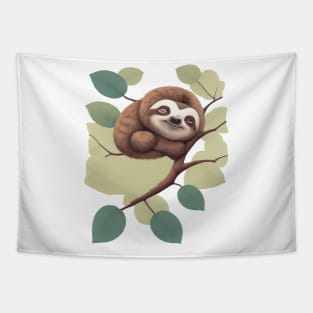 Cute sloth sleeping Tapestry