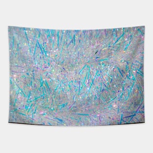 Abstract white crystals Tapestry