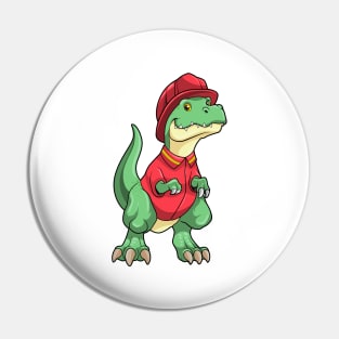 Dinosaur as Firefighter with Fire helmet Pin