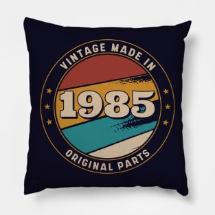 Vintage, Made in 1985 Retro Badge Pillow