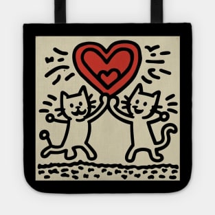 Funny Keith Haring, cats lover Tote