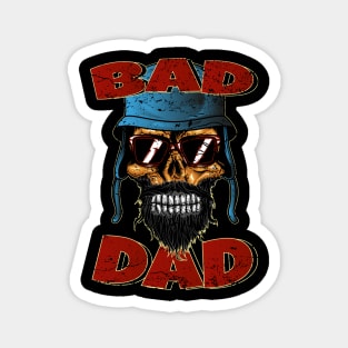 Bad Dad Biker Skull Magnet