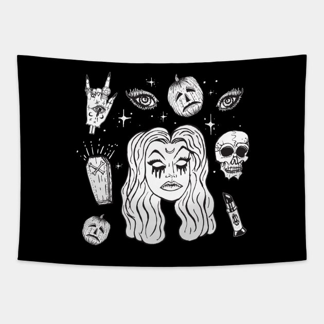 Glamour Ghoul Tapestry by LunaElizabeth