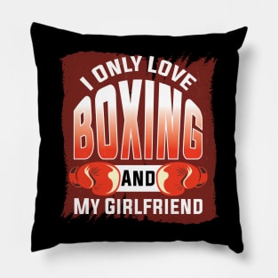 Hit like a Girl QuoteVintage Boxer Boxing Gloves Design Pillow