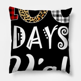 Buffalo Plaid Leopard 100 Days Y_all Funny 100th Day Pillow