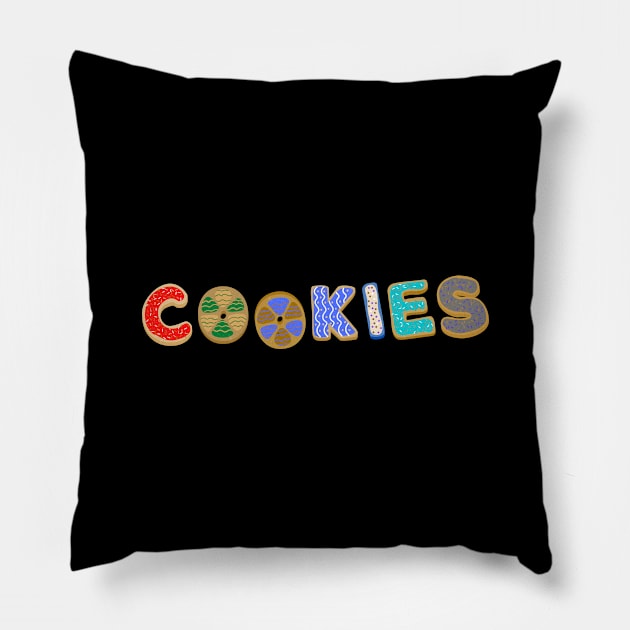 Christmas cookie shirt v2 Pillow by Just In Tee Shirts