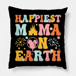 Happiest Mama On Earth  Groovy Mom  Mother's Day Pillow