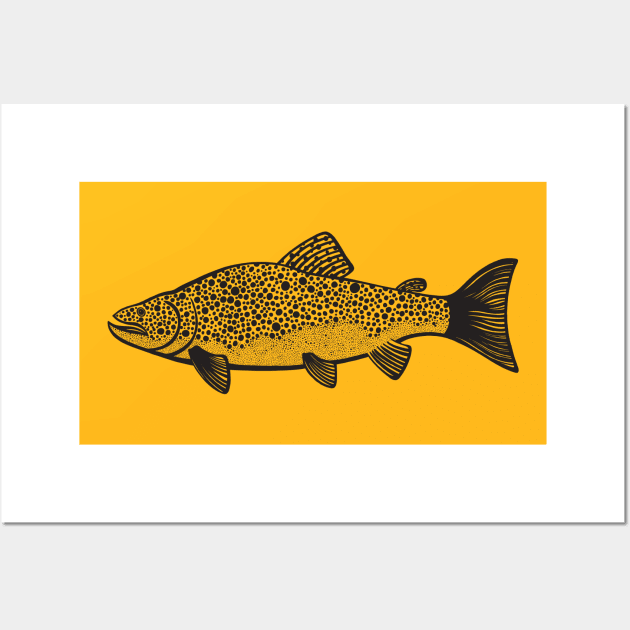 Brown Trout drawing - detailed fish art - Fishing - Posters and Art Prints
