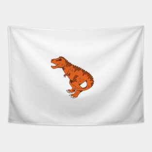 Orange T-Rex Tapestry