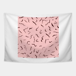 Artistic Squiggle Colorful Print Pattern Baby Pink Tapestry