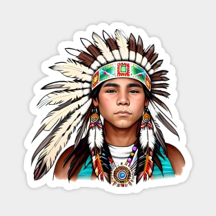 native american line art design Magnet