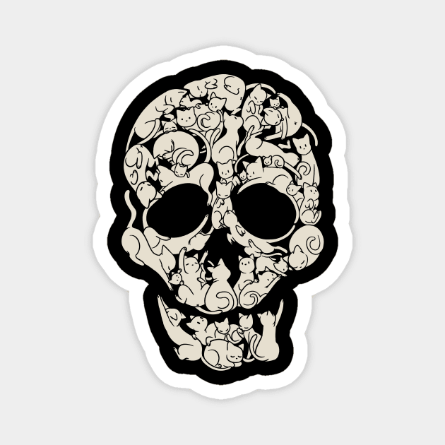 Cat Skeleton Skull by Tobe Fonseca Magnet by Tobe_Fonseca