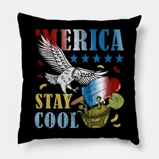 Merica Funny Eagle and Turtle Stay Cool Popsicle Pillow