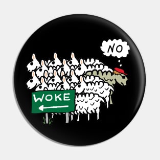 Anti Woke Sheep Pin