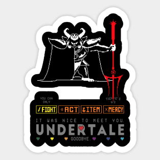 Act Item Fight Mercy Video Game Undertale Art Sticker for Sale by