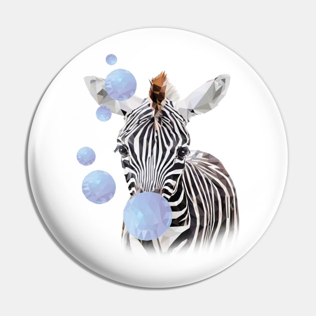 Zebra with bubblegum Pin by Renasingsasong