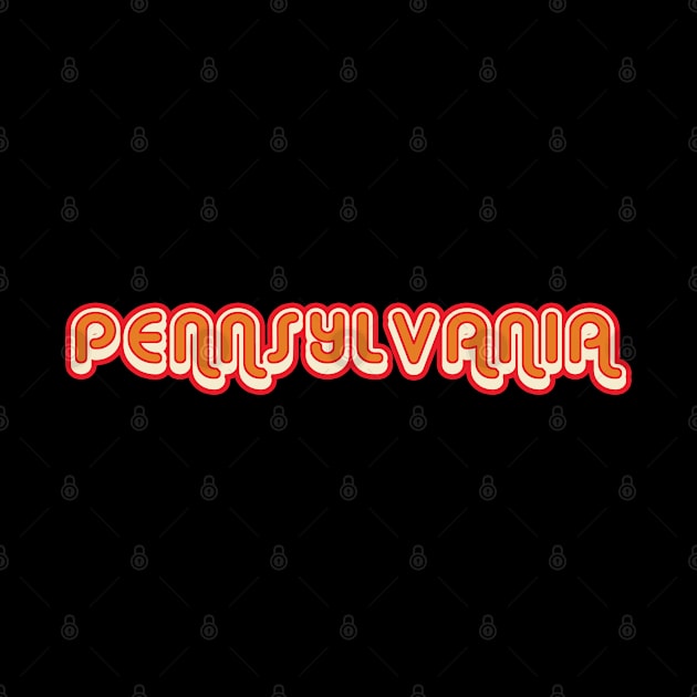 Pennsylvania retro 70s vintage graphic with shadow by Webdango