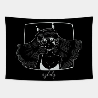 Crybaby (white) Tapestry