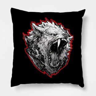 Raging Wolf Pillow