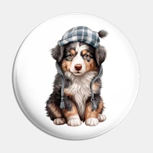 Winter Miniature American Shepherd Dog Pin