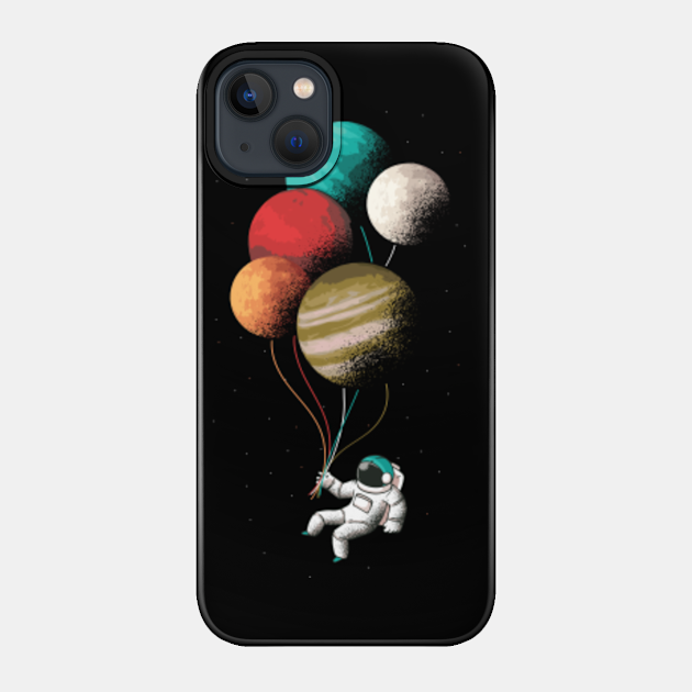 Astronaut Holding Planet Balloons - Astronaut - Phone Case