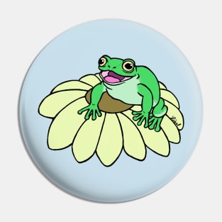 Frog and Flower Pin