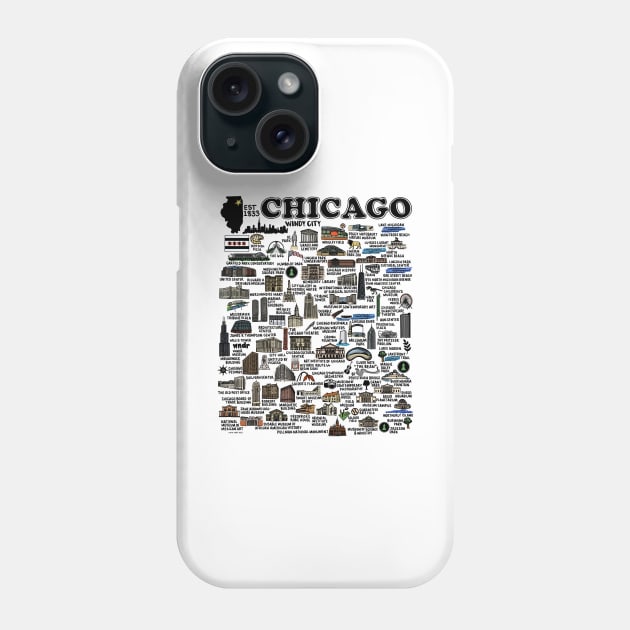 Chicago Map Phone Case by fiberandgloss