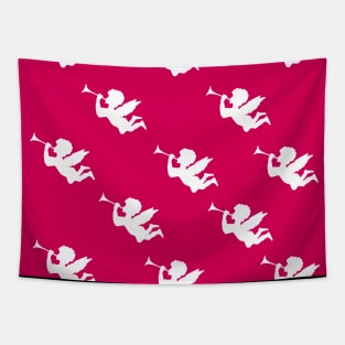 Cherub angel random pink pattern Tapestry