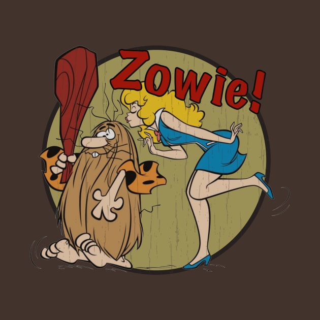 Retro Cartoon Characters ZOWIE with a kiss by Tricera Tops