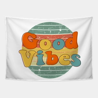 good vibes only vintage retro Tapestry