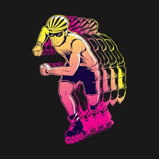 Inline Skater a Cool Colorful Illustration of An Inline Skater roller T-Shirt