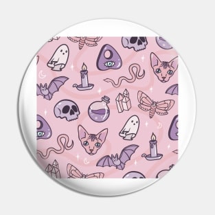 Spooky Pink Pastel Pattern Pin