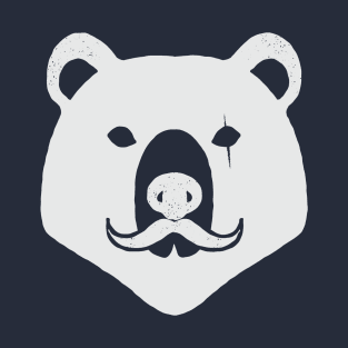 The Bear Head with Mustache (White Version) T-Shirt