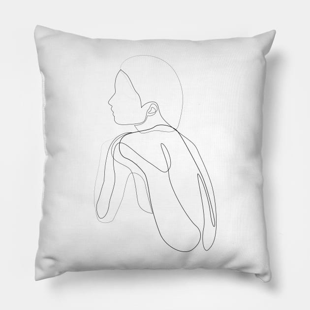 shelter - one line nude Pillow by addillum