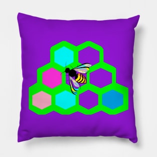 A Bee and Honeycomb Pillow