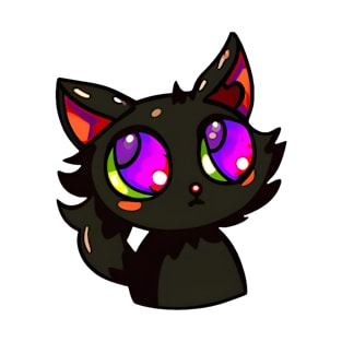 Black cat with purple eyes T-Shirt