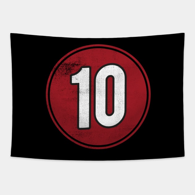 Number Ten 10 Tapestry by cowyark rubbark