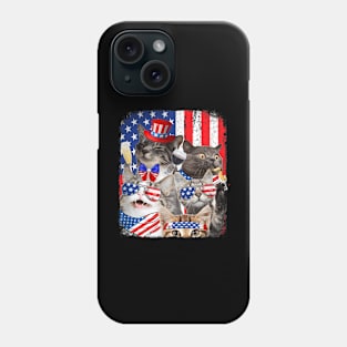 Funny Cat Patriotic USA Cat Lovers Cat Happy 4th July Phone Case