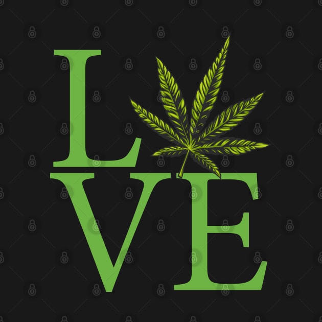 Love the Marijuana Weed Leaf Funny Cannabis by Made In Kush