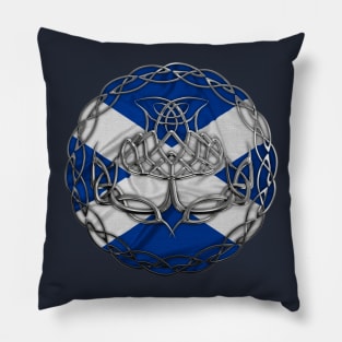 Chrome Celtic Knot Thistle Pillow